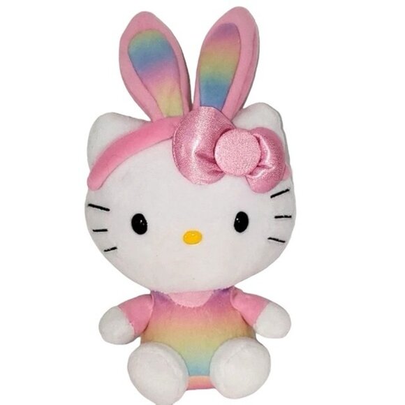 Hello Kitty 8” Easter Bunny Plush Toy Sanrio TY Beanie Baby - Picture 1 of 7